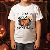 Egyedi neves halloweeni póló gyerekeknek - This the season