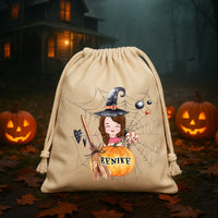 Egyedi neves halloween zsák gyerekeknek szerkeszthető karakterrel