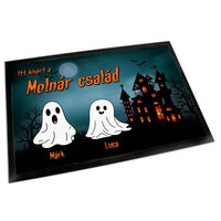 Személyre szabható halloweeni lábtörlő - névvel és szellemekkel
