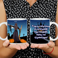 Halloweeni szerkeszthető karakteres egyedi neves feliratos bögre