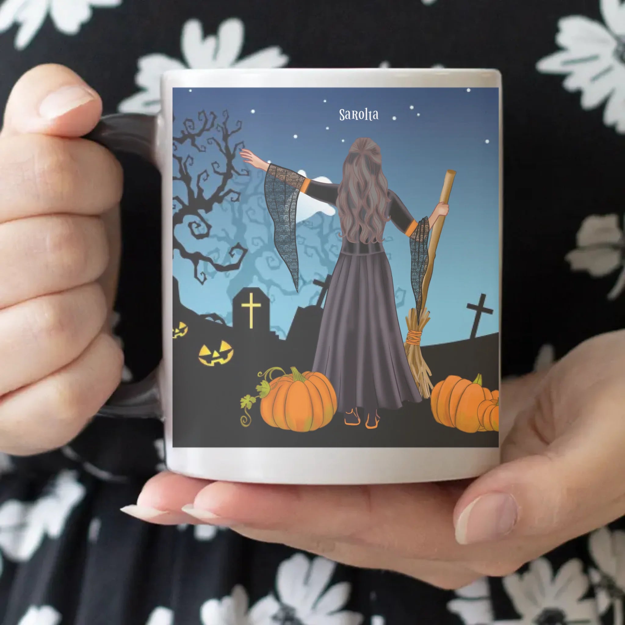 Mi kis családunk - egyedi képes karácsonyi ajándék bögre scrabble mintával