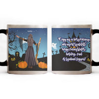 Mi kis családunk - egyedi képes karácsonyi ajándék bögre scrabble mintával