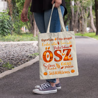 Őszi hangulatú vászontáska három különböző színben