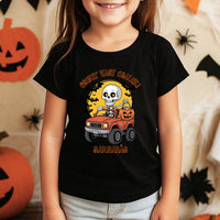 Csokit vagy csalok - halloweeni póló gyerekeknek csontváz mintával