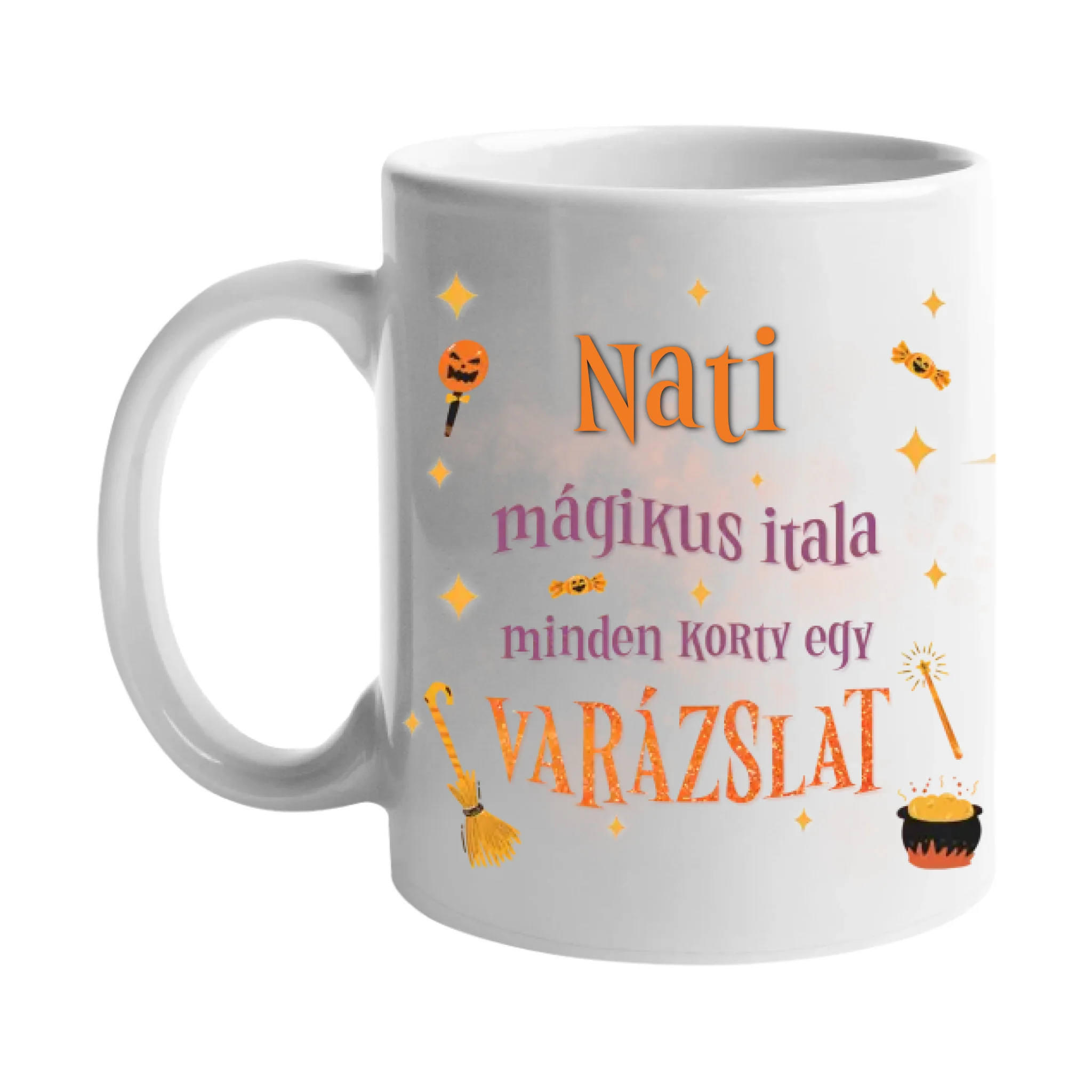 Varázsital halloween mintás bögre - egyedi képpel, névvel
