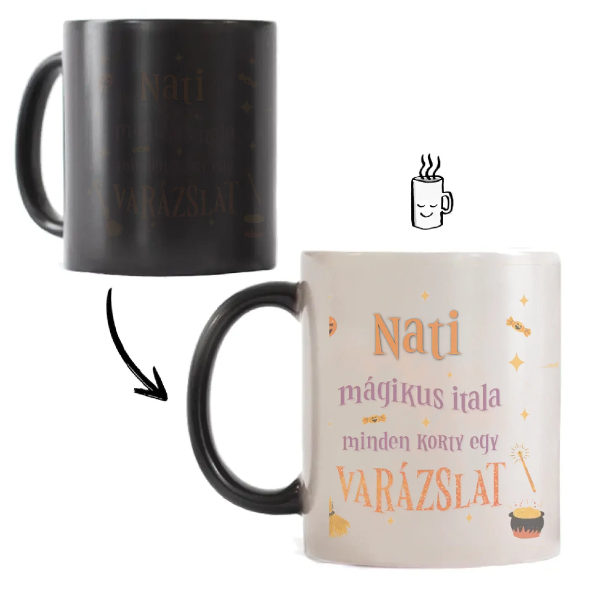 Varázsital halloween mintás bögre - egyedi képpel, névvel