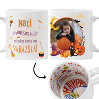 Varázsital halloween mintás bögre - egyedi képpel, névvel