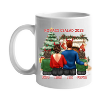 Karácsonyi ajándék bögre családoknak 2 gyerekes