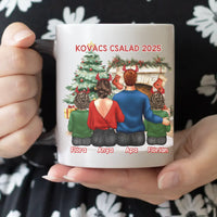 Karácsonyi ajándék bögre családoknak 2 gyerekes