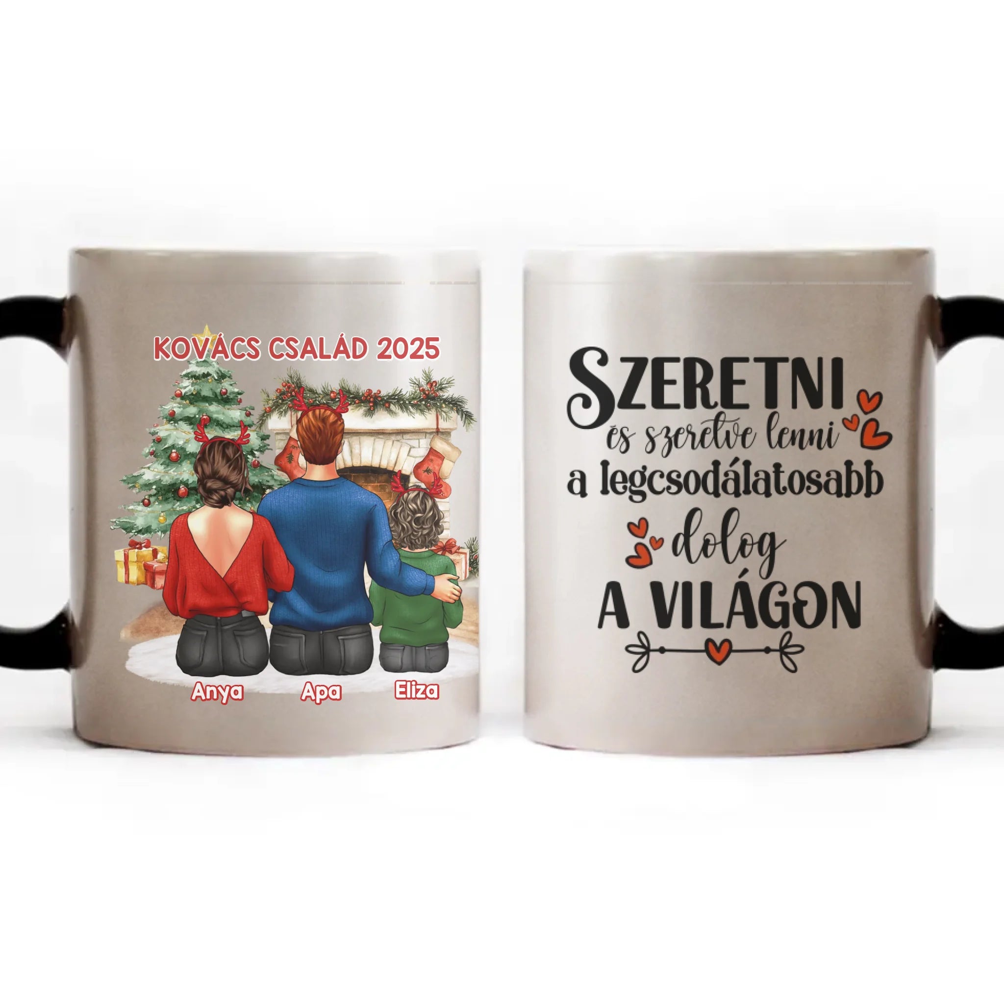 Karácsonyi ajándék bögre családoknak 1 gyerekes