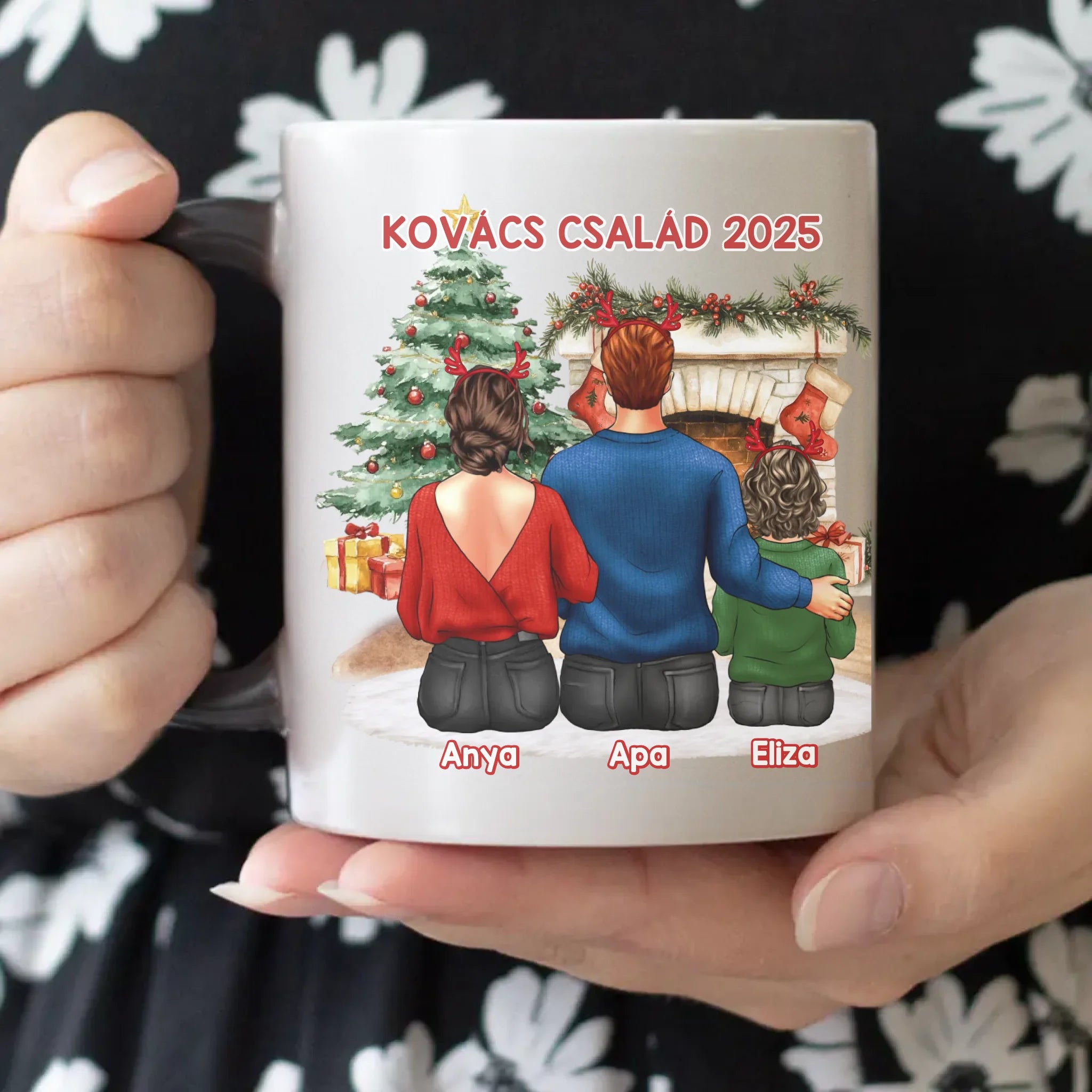 Karácsonyi ajándék bögre családoknak 1 gyerekes