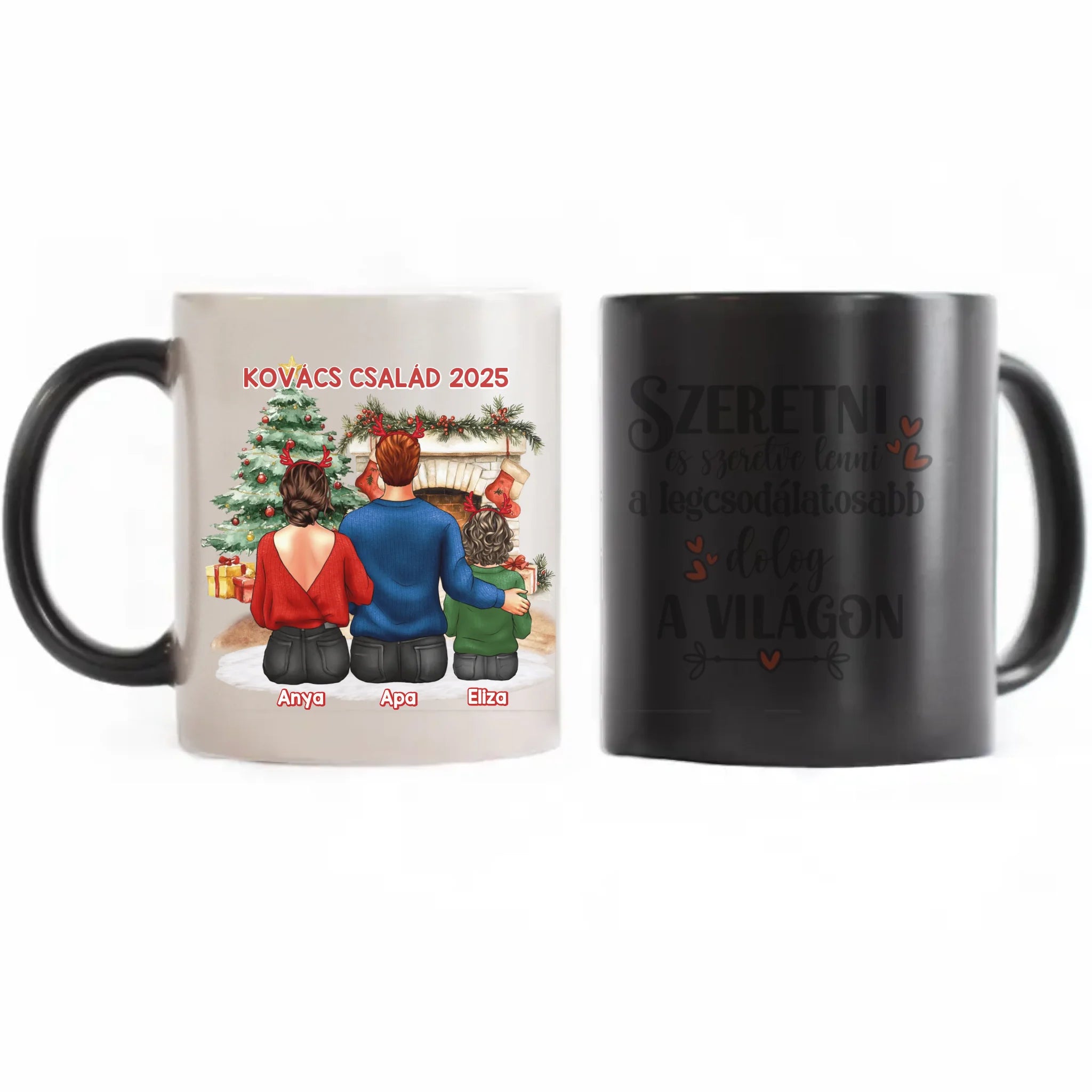 Karácsonyi ajándék bögre családoknak 1 gyerekes