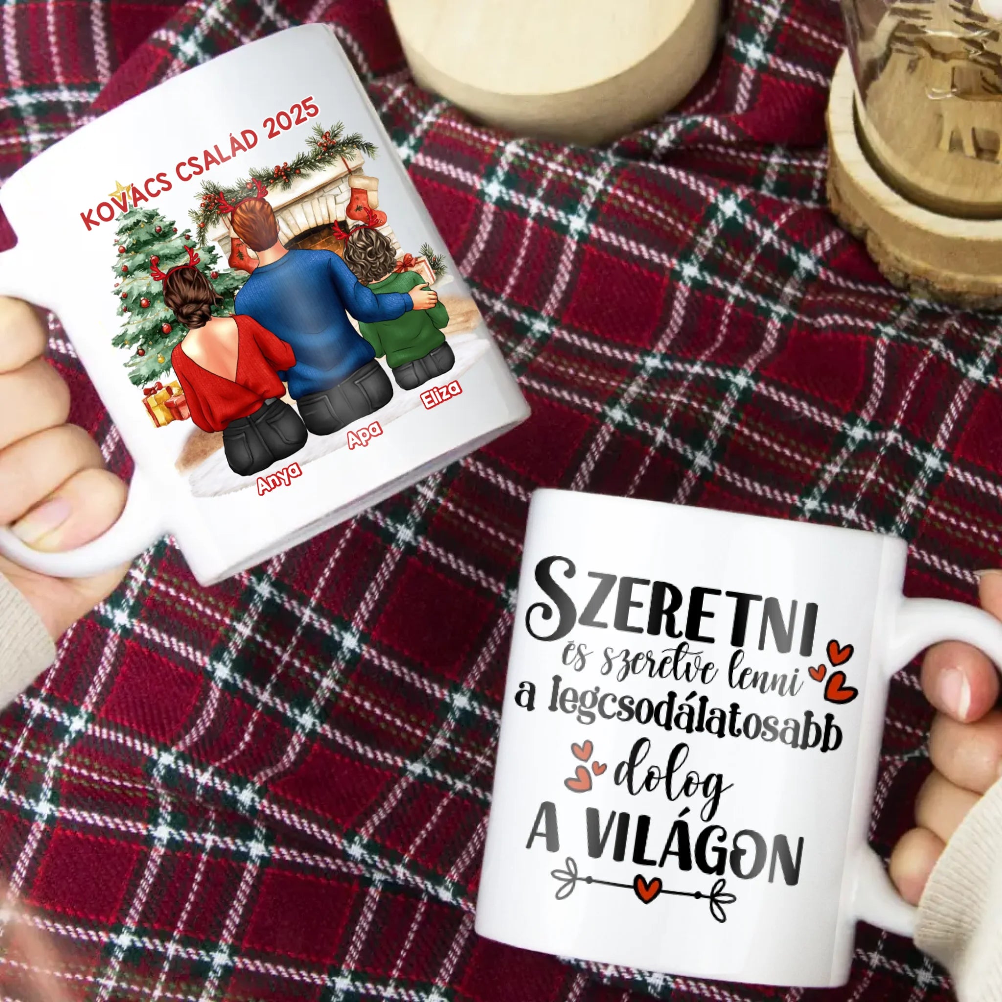 Karácsonyi ajándék bögre családoknak 1 gyerekes