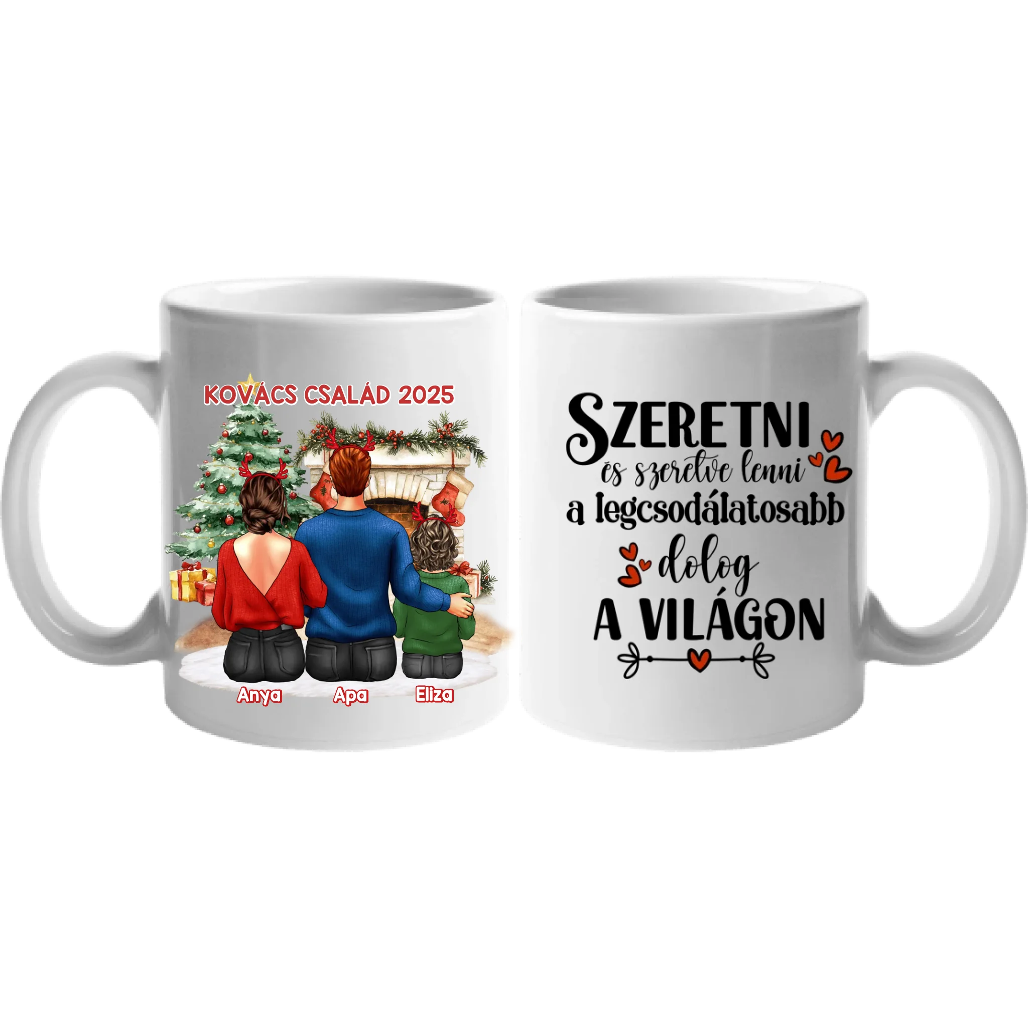 Karácsonyi ajándék bögre családoknak 1 gyerekes