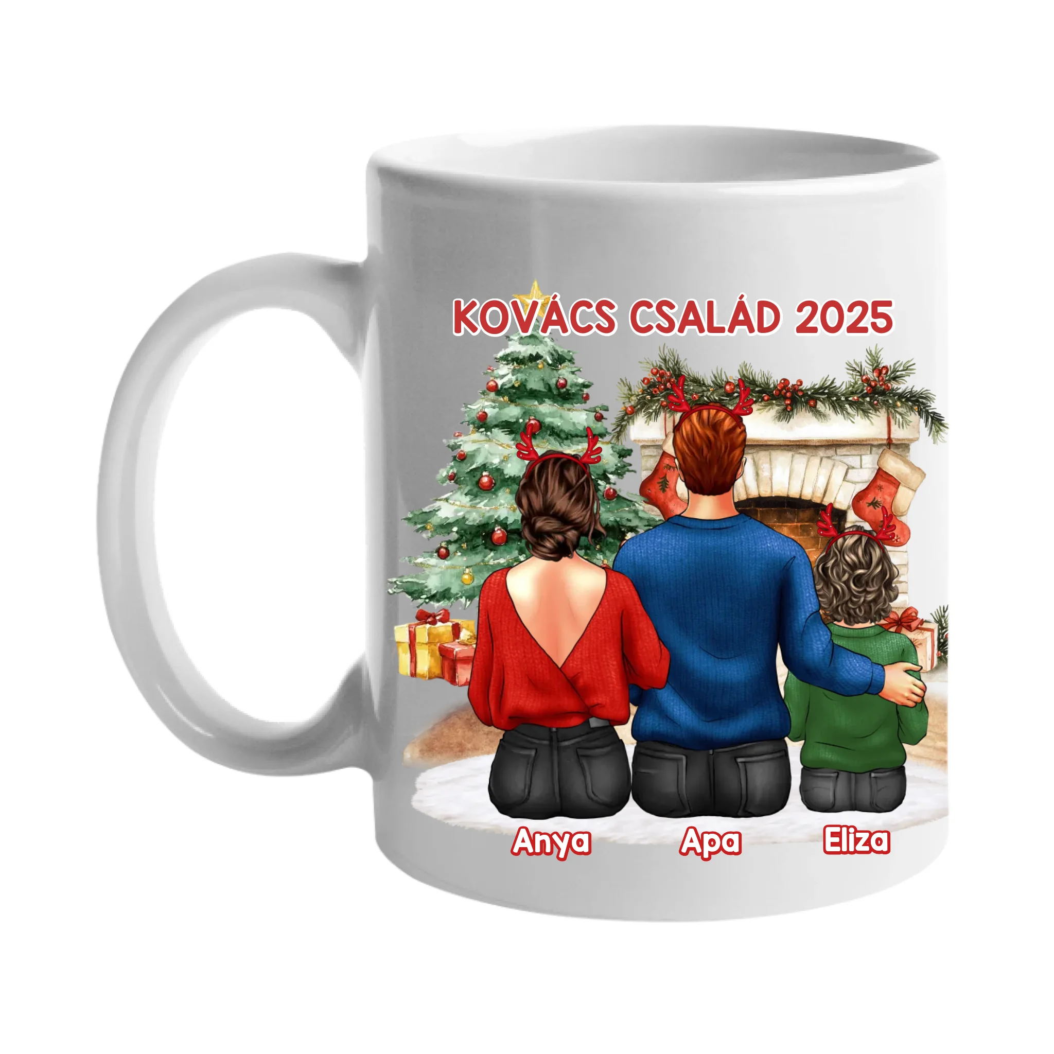 Karácsonyi ajándék bögre családoknak 1 gyerekes