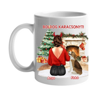 Karácsonyi kutyás bögre lányoknak