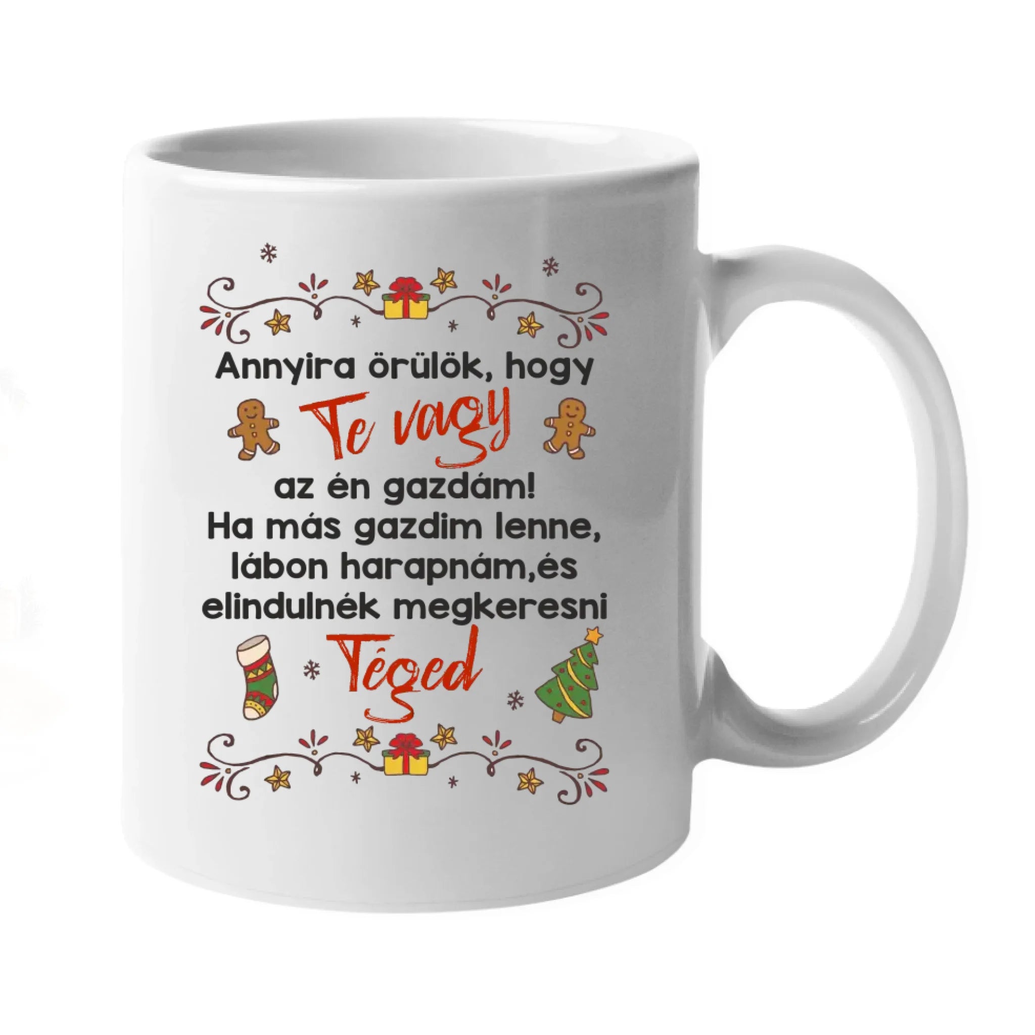 Karácsonyi kutyás bögre lányoknak