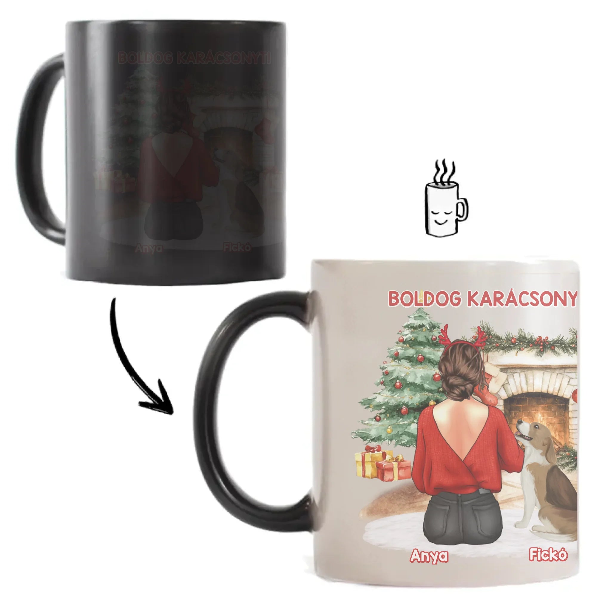 Karácsonyi kutyás bögre lányoknak