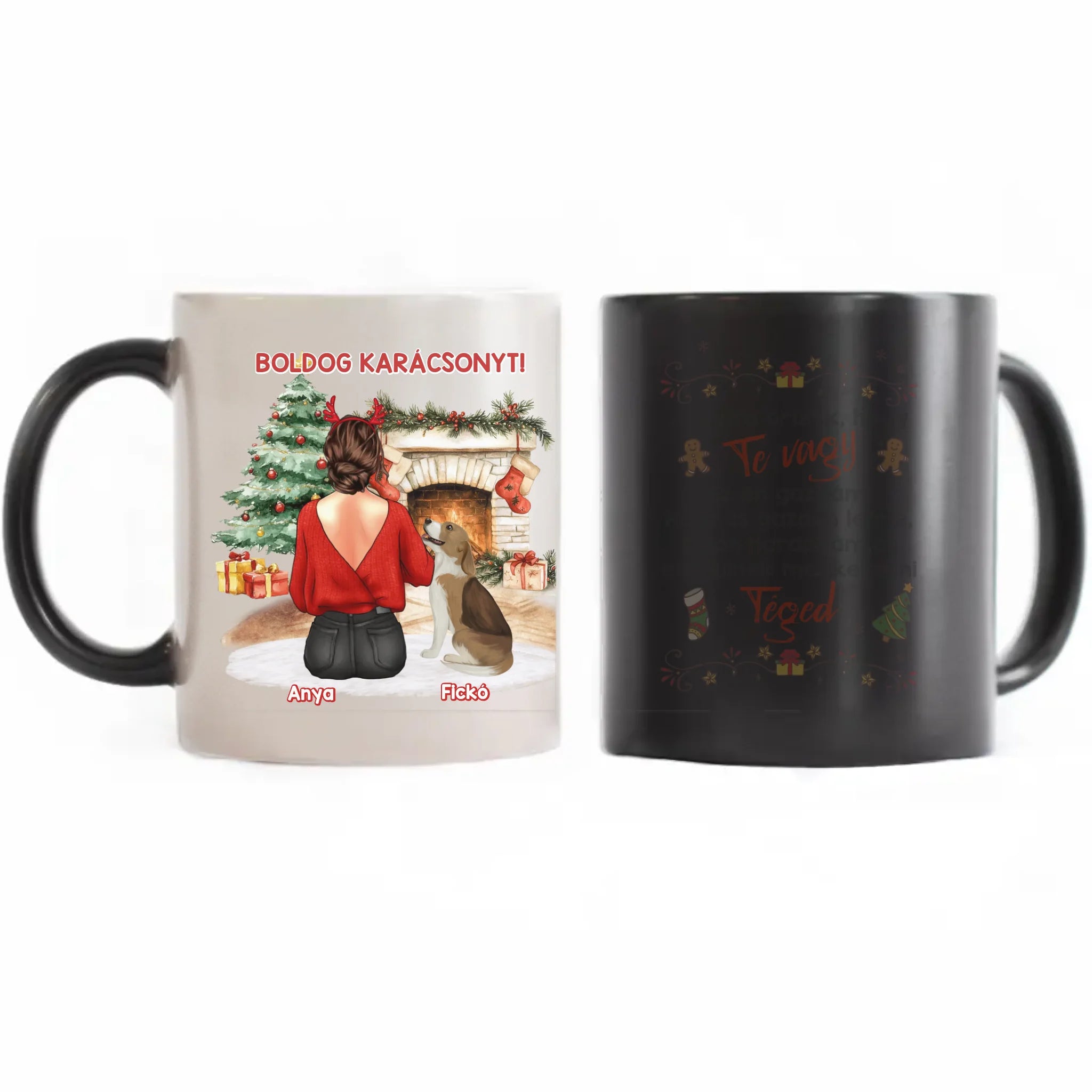 Karácsonyi kutyás bögre lányoknak