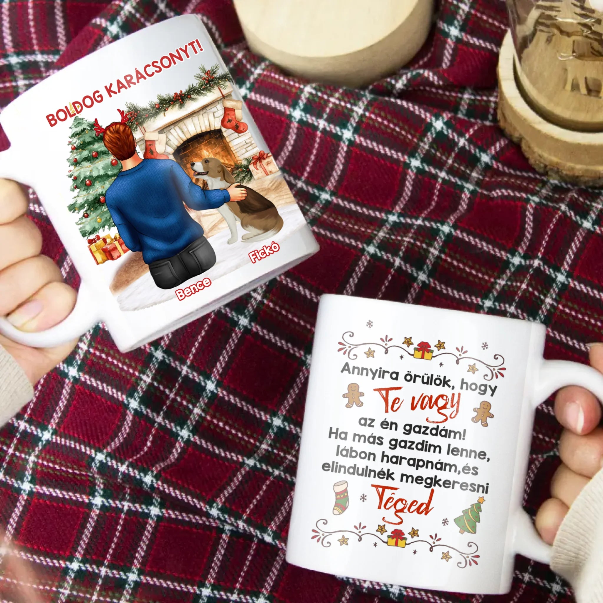 Karácsonyi kutyás bögre fiúknak