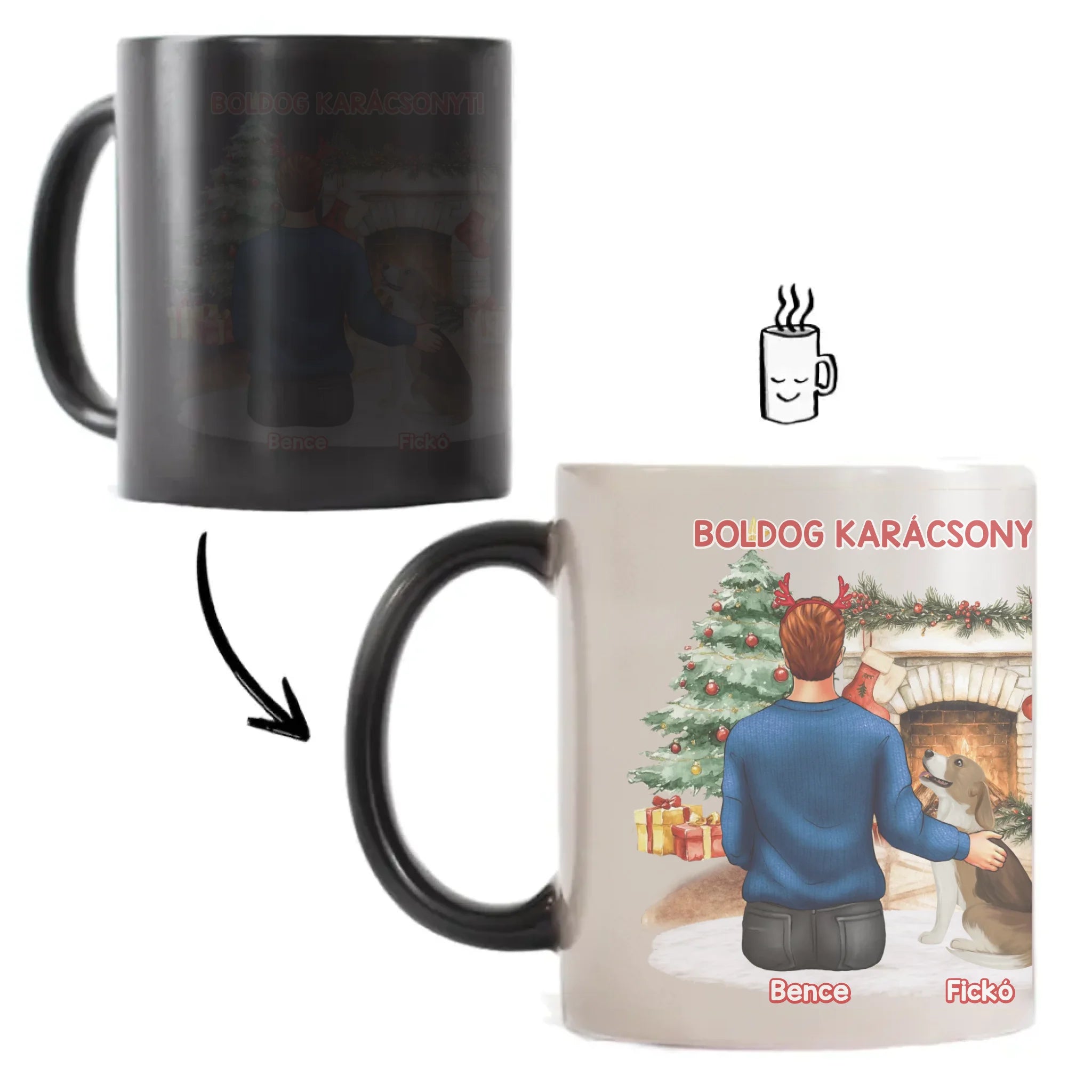 Karácsonyi kutyás bögre fiúknak