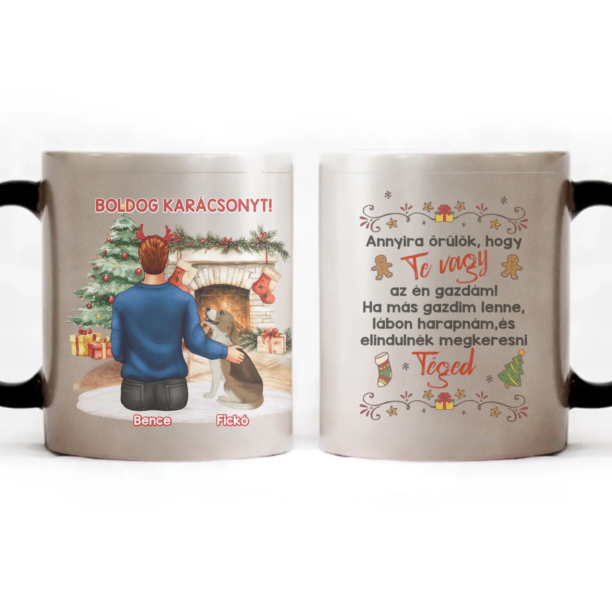 Karácsonyi kutyás bögre fiúknak