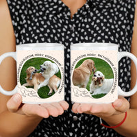 Kutyás bögre gazdiknak - Keményen dolgozom felirattal képpel és kutya nevével