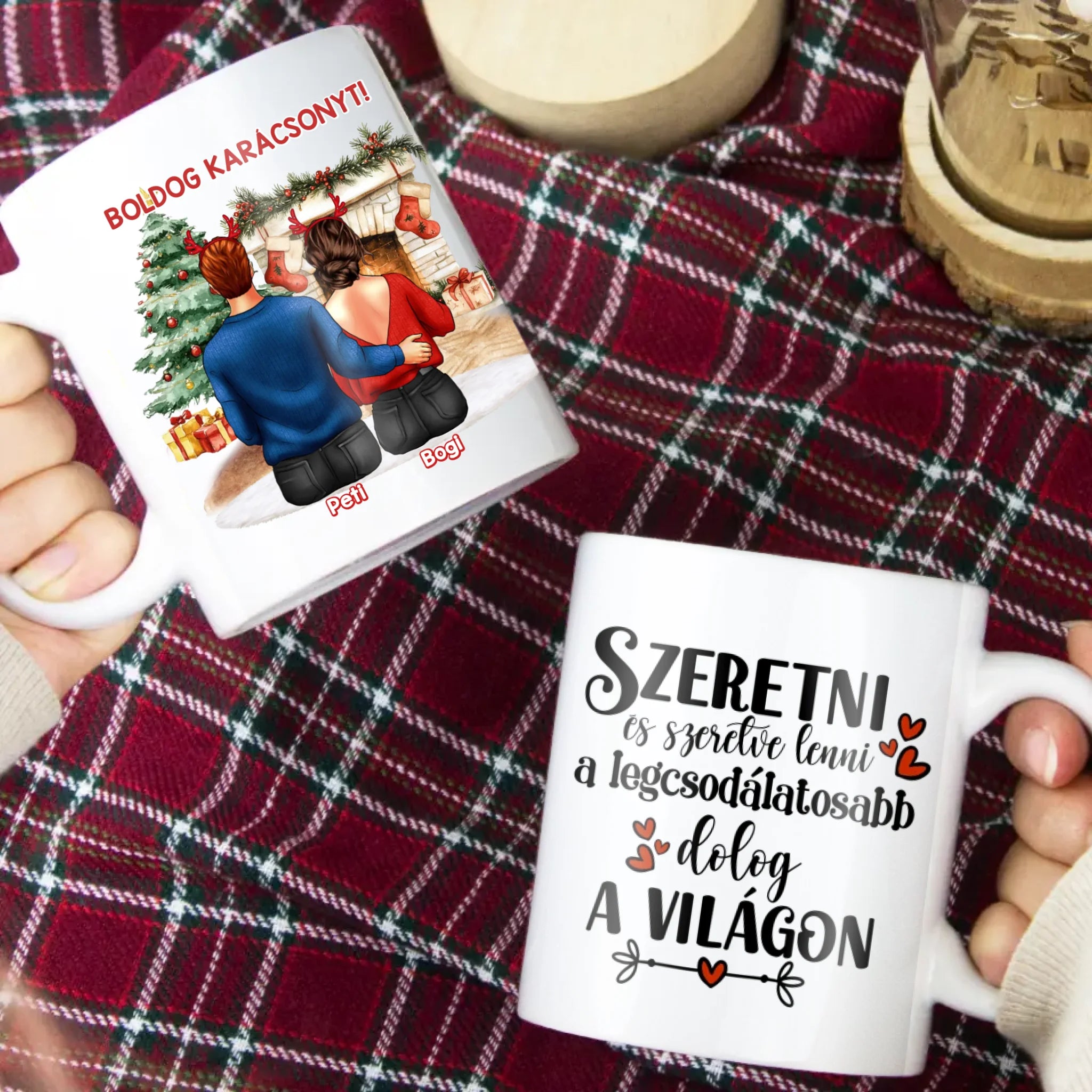 Karácsonyi ajándék bögre pároknak