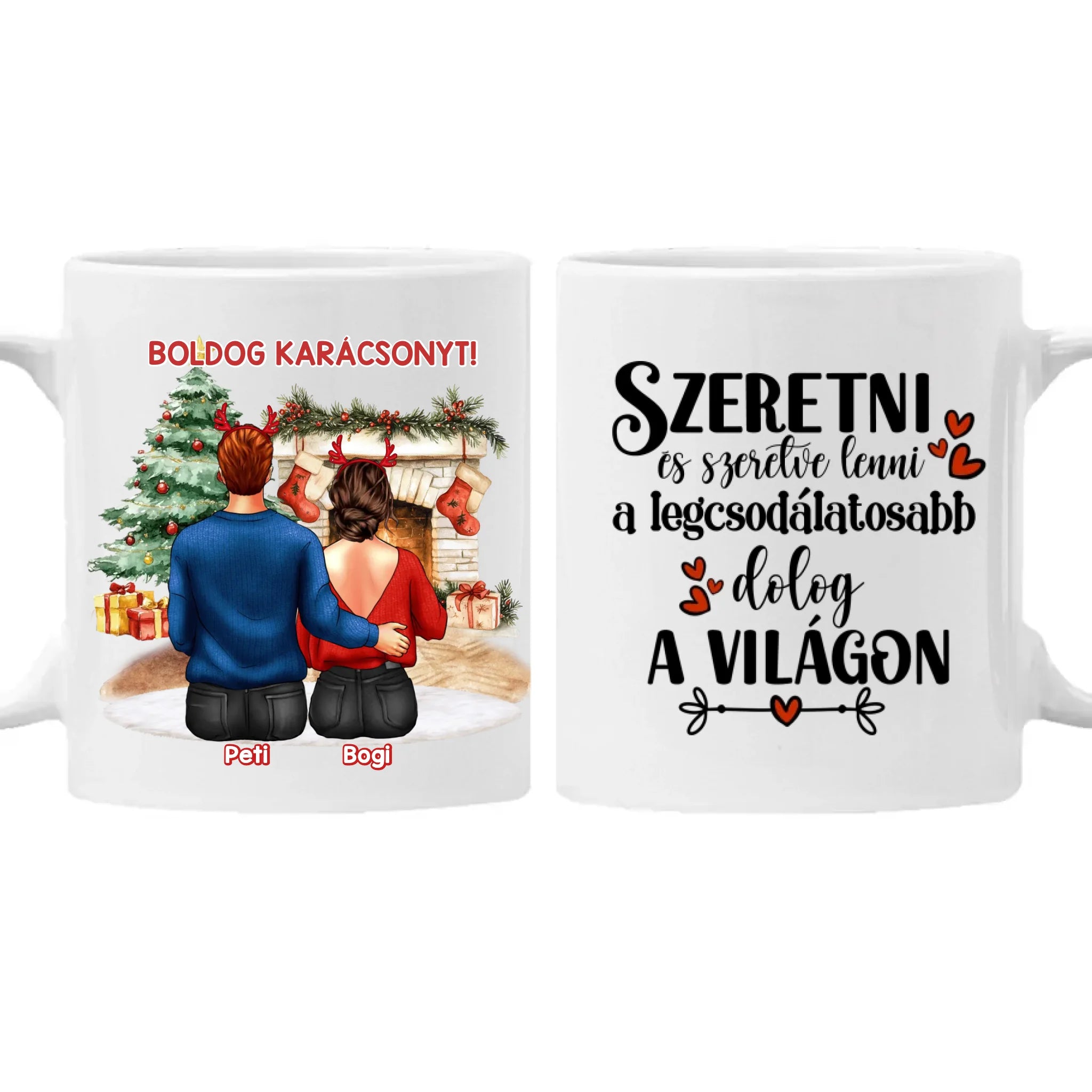 Karácsonyi ajándék bögre pároknak