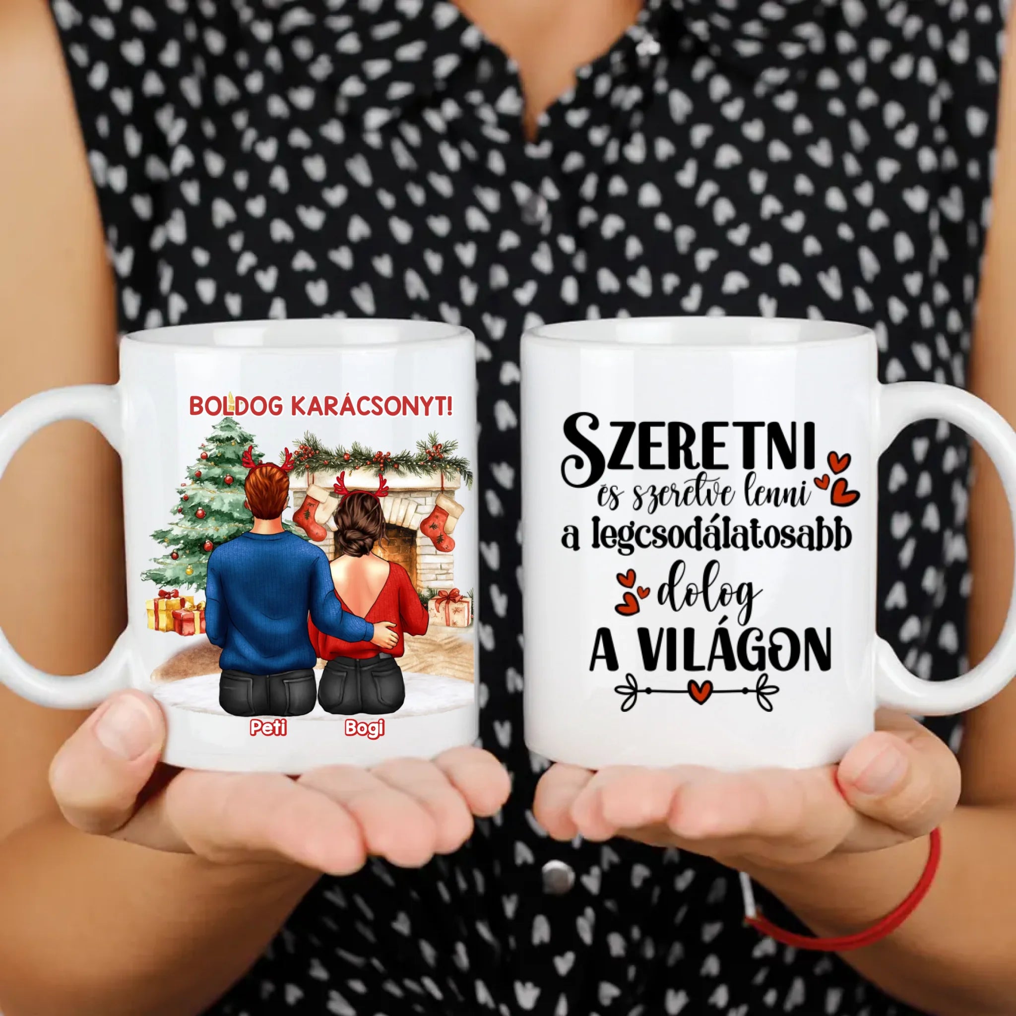 Karácsonyi ajándék bögre pároknak