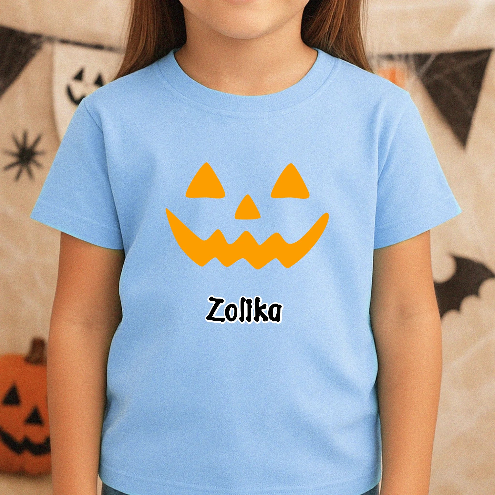 Halloweeni gyerek póló szerkeszthető mintával és egyedi névvel