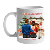 Karácsonyi ajándék páros bögre macskákkal