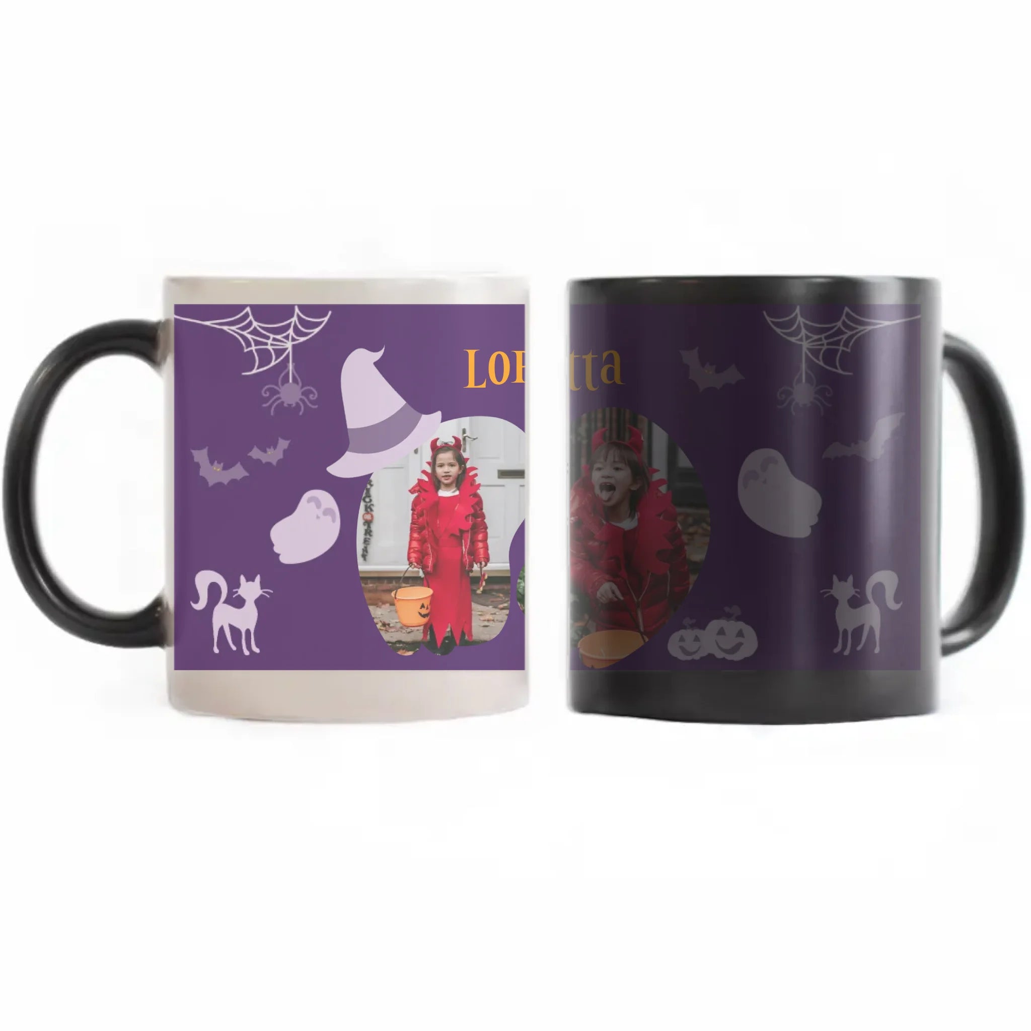 Két képes egyedi neves halloweeni bögre