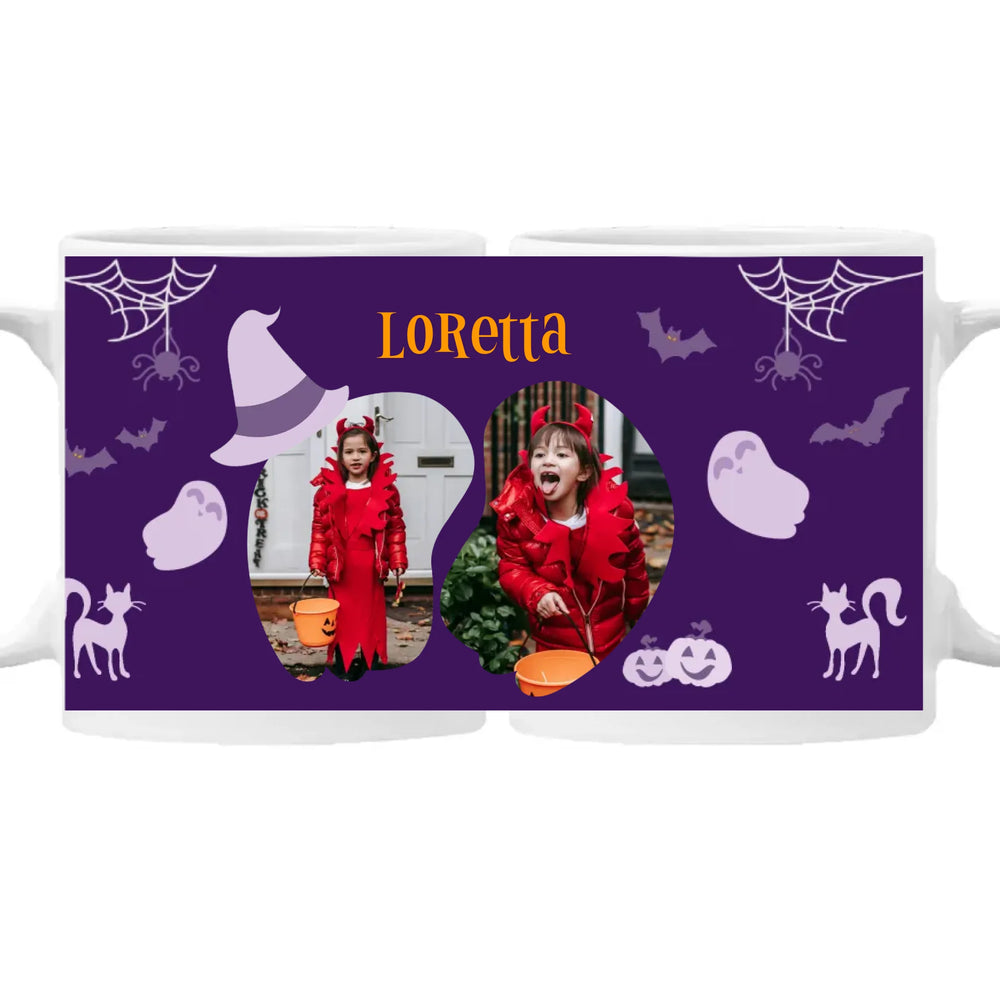 Két képes egyedi neves halloweeni bögre