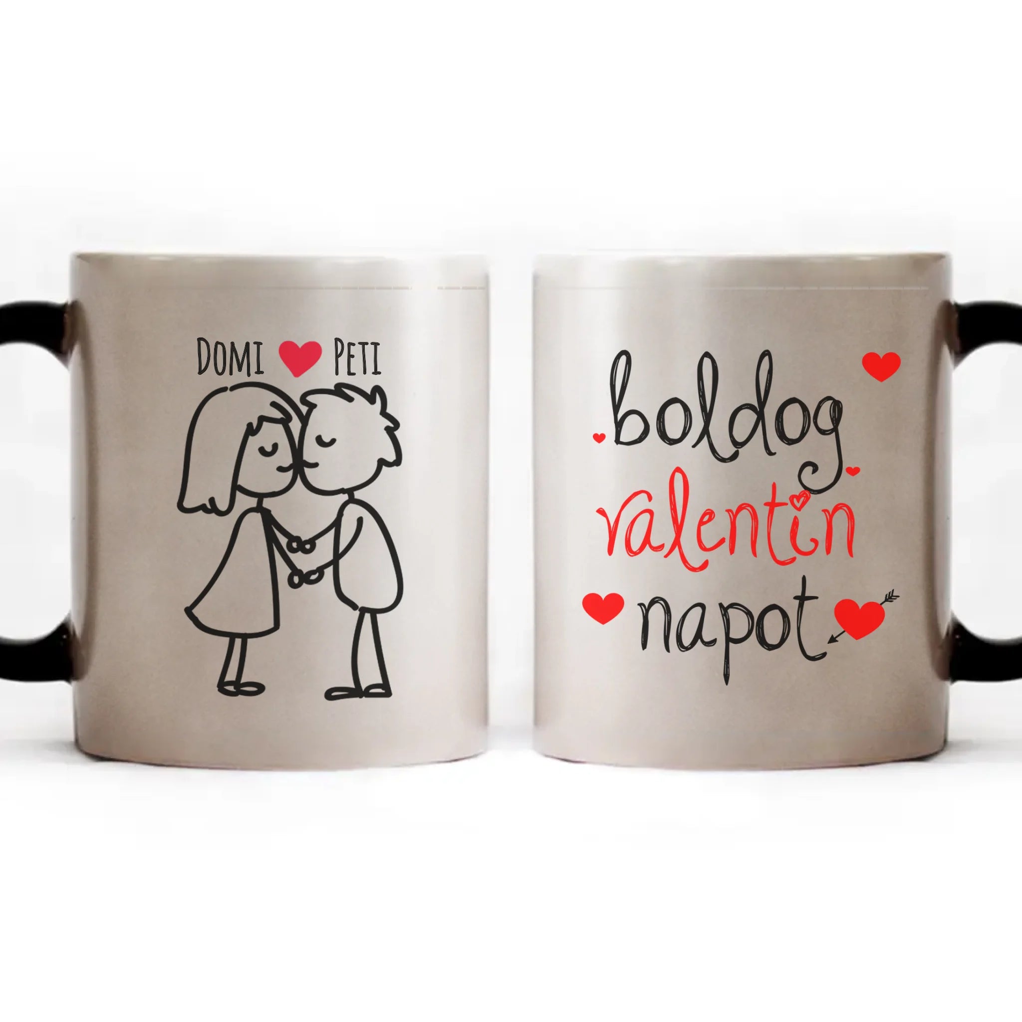 Valentin napi figurás bögre