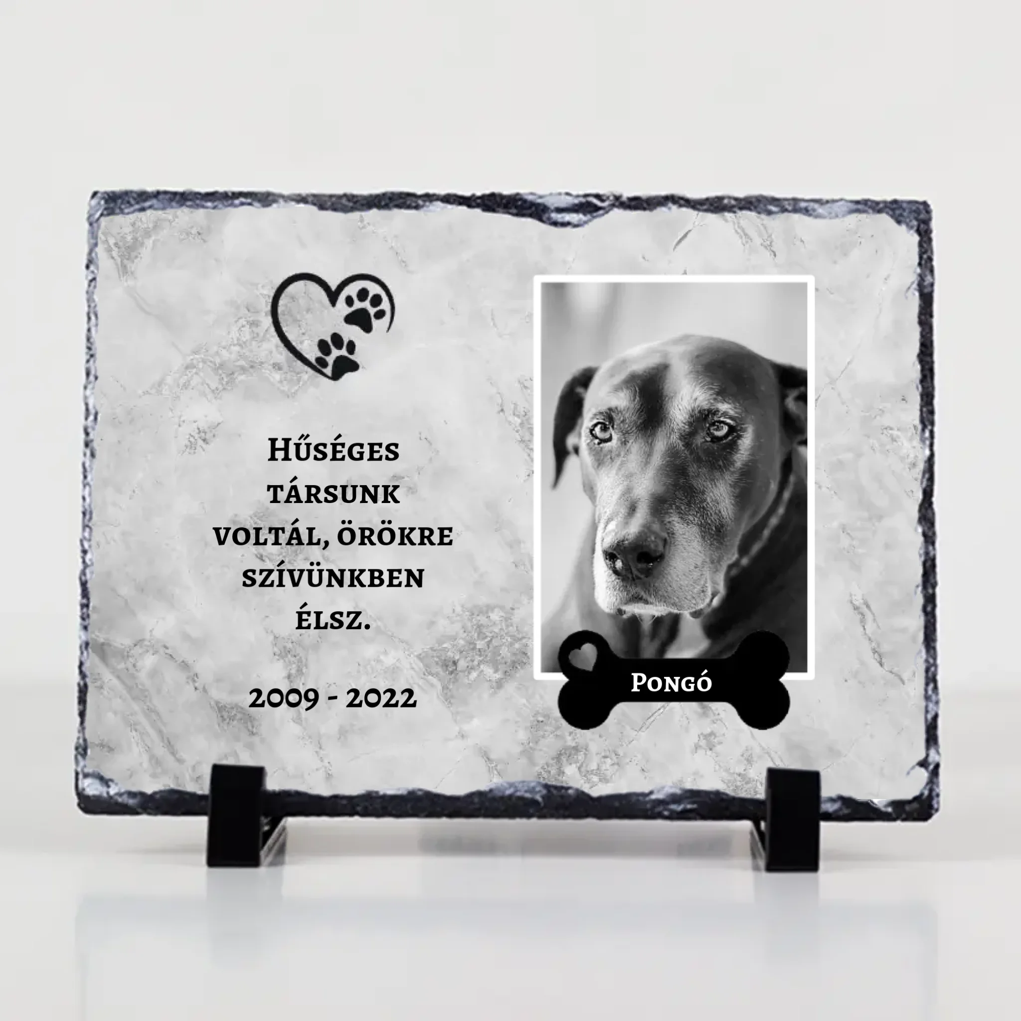 Hűséges társunk voltál házi kedvencek megemlékezős gránitlap