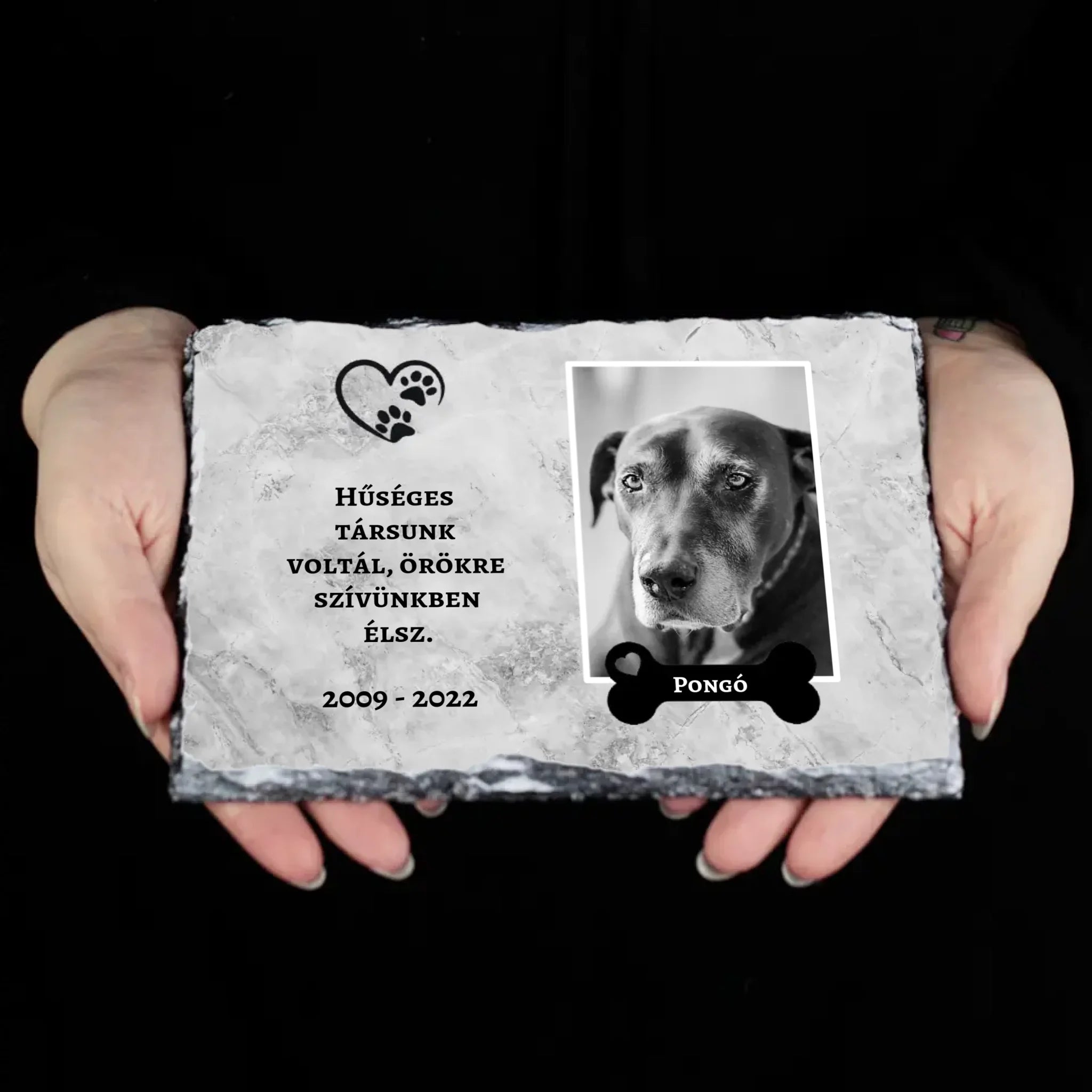 Hűséges társunk voltál házi kedvencek megemlékezős gránitlap