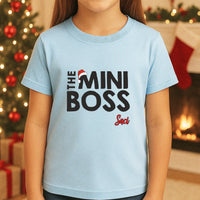 The Mini Boss karácsonyi gyerek póló névvel