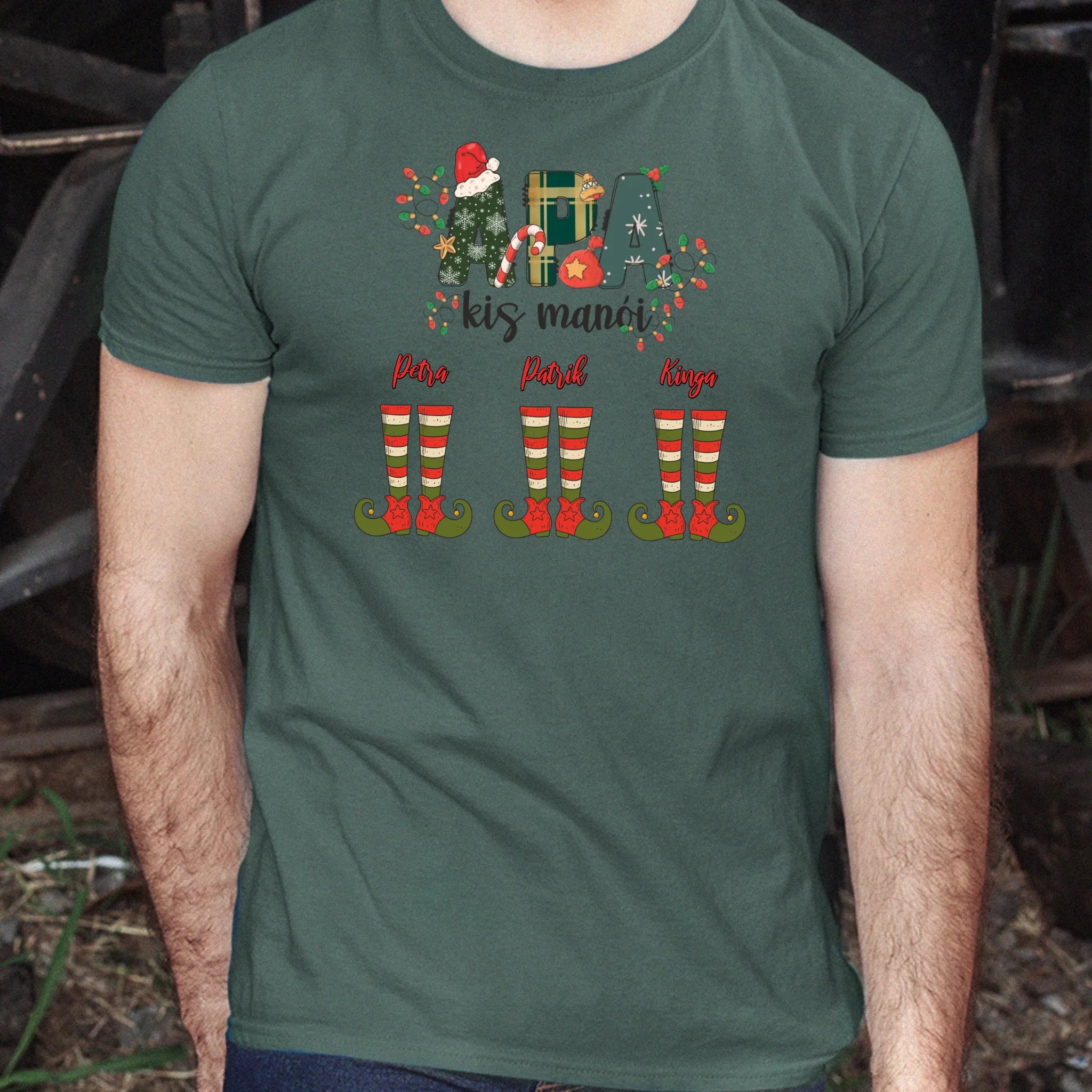 Vicces karácsonyi póló fánk mintával férfiaknak