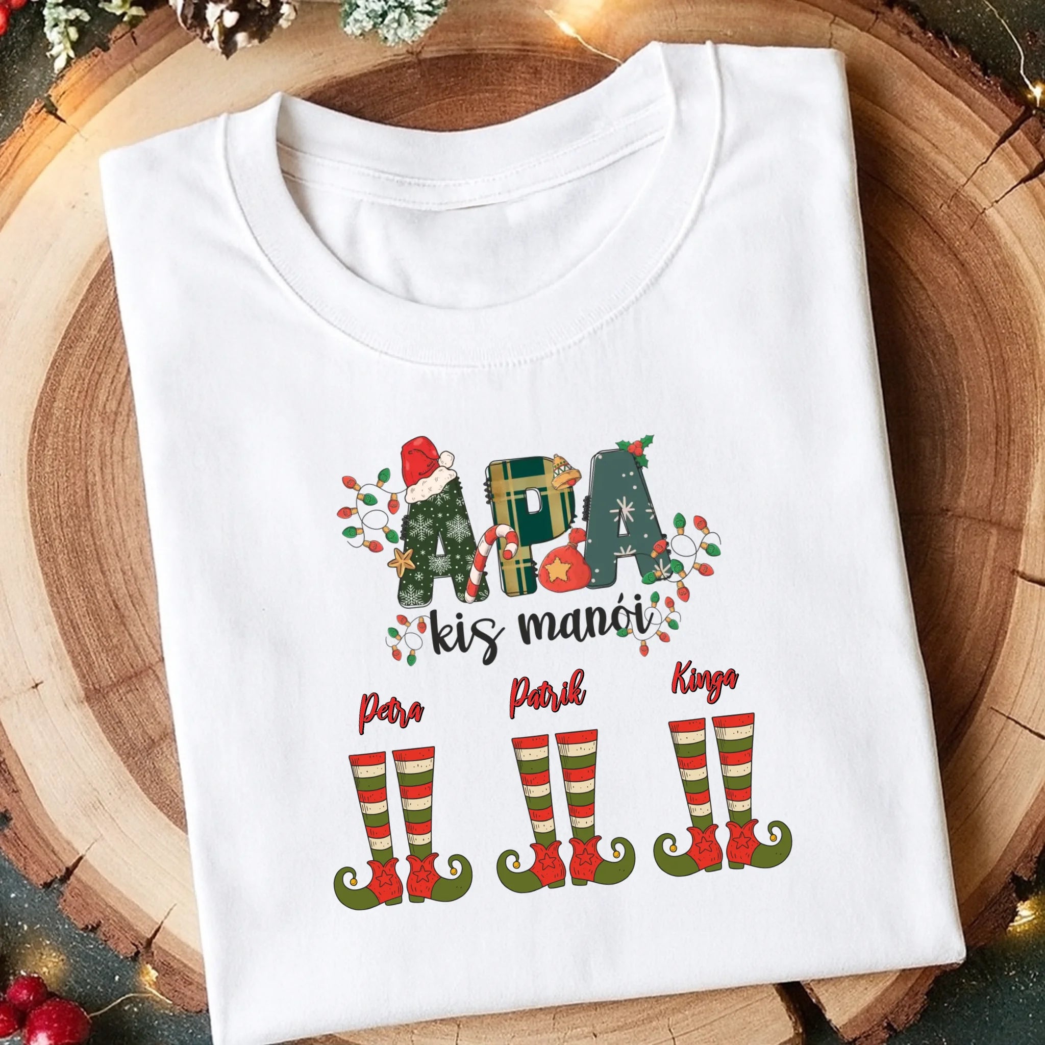 Apa karácsonyi manói férfi póló apáknak karácsonyra