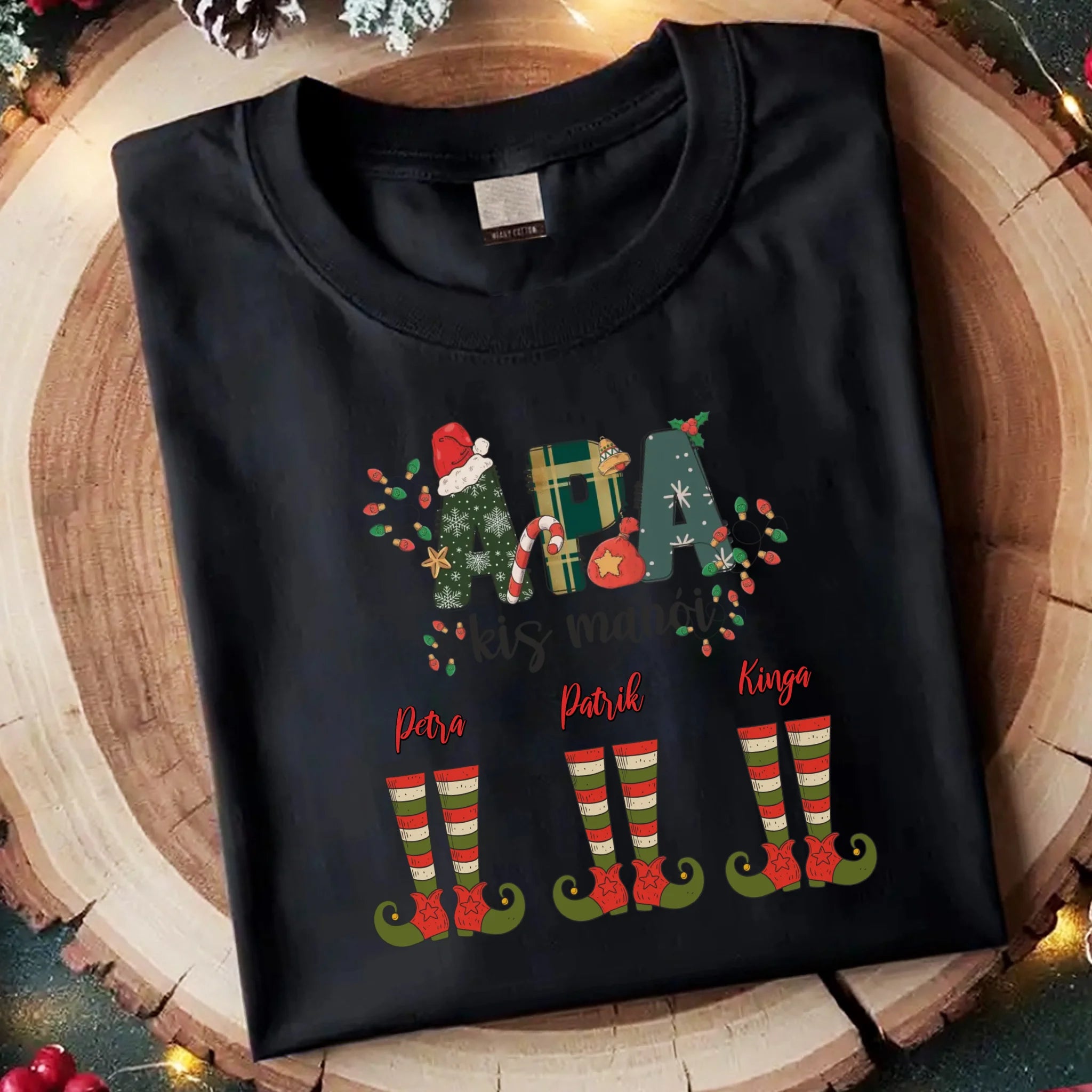 Vicces karácsonyi póló fánk mintával férfiaknak