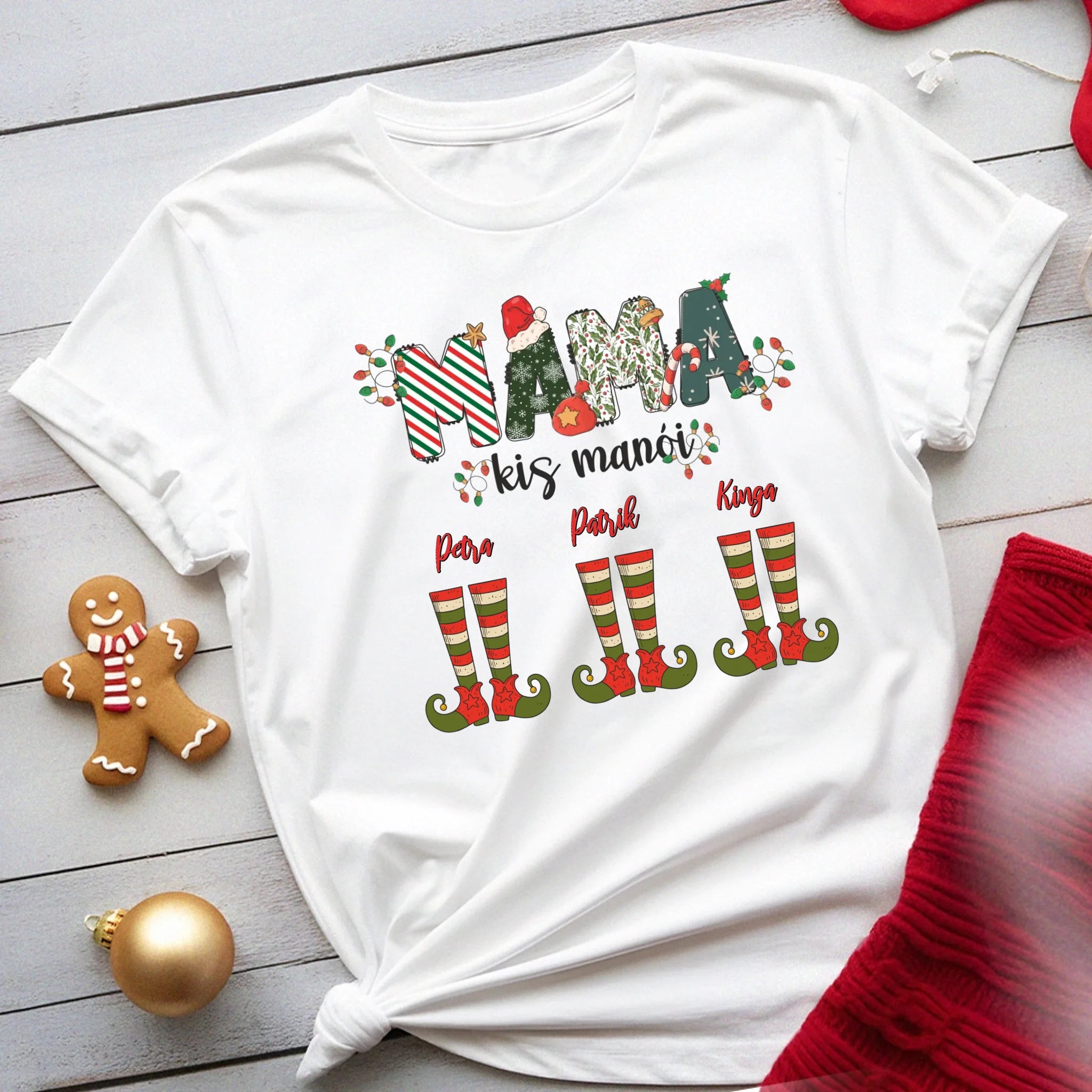 Mama karácsonyi manói női póló mamáknak