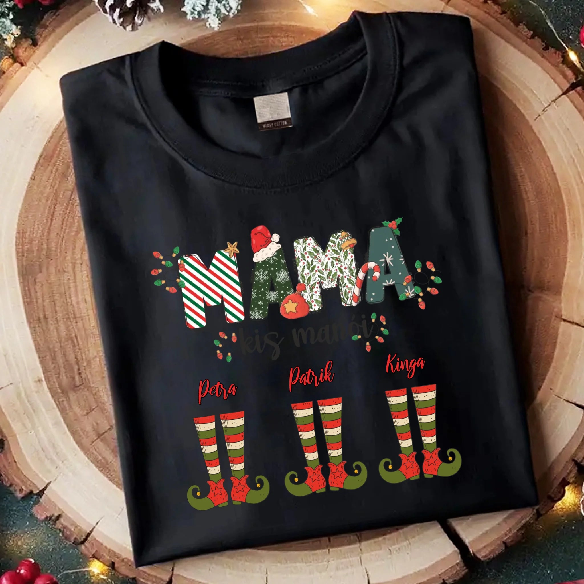 Mama karácsonyi manói női póló mamáknak