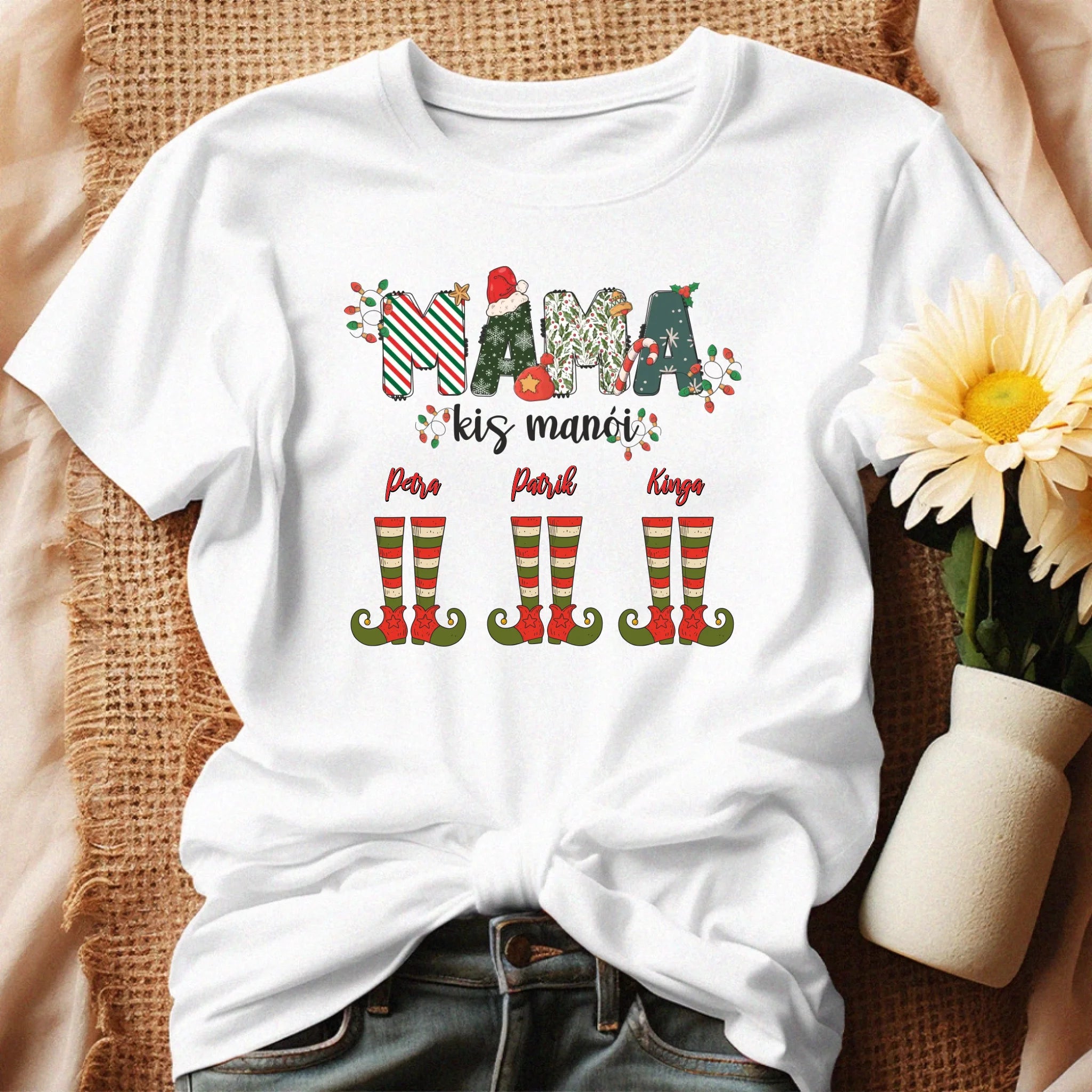 Mama karácsonyi manói női póló mamáknak