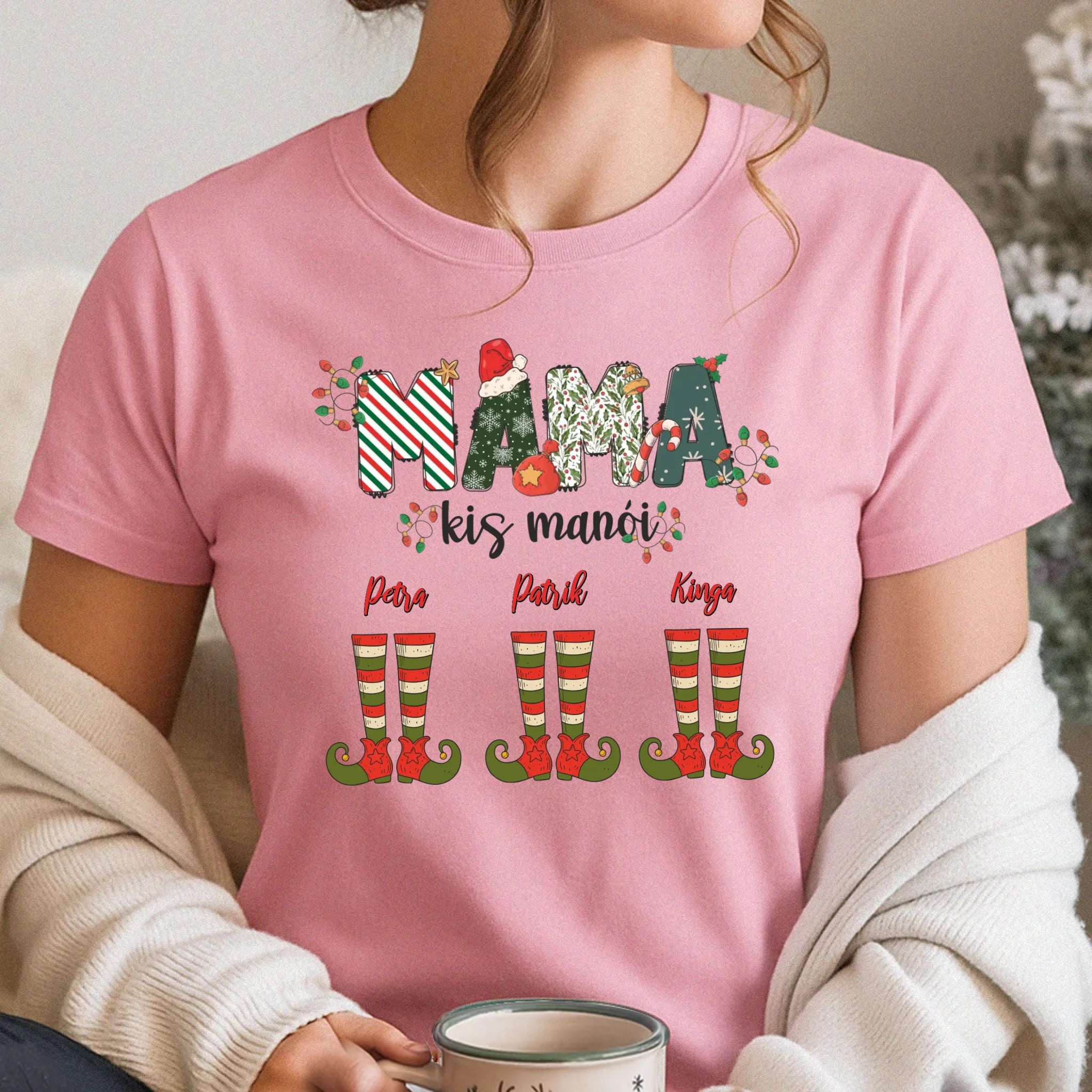 Mama karácsonyi manói női póló mamáknak