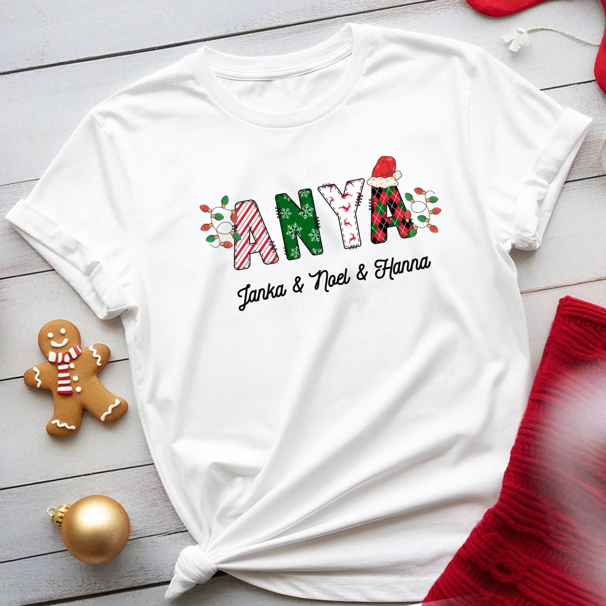 Karácsonyi Anya feliratos női póló nevekkel