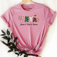 Karácsonyi Anya feliratos női póló nevekkel