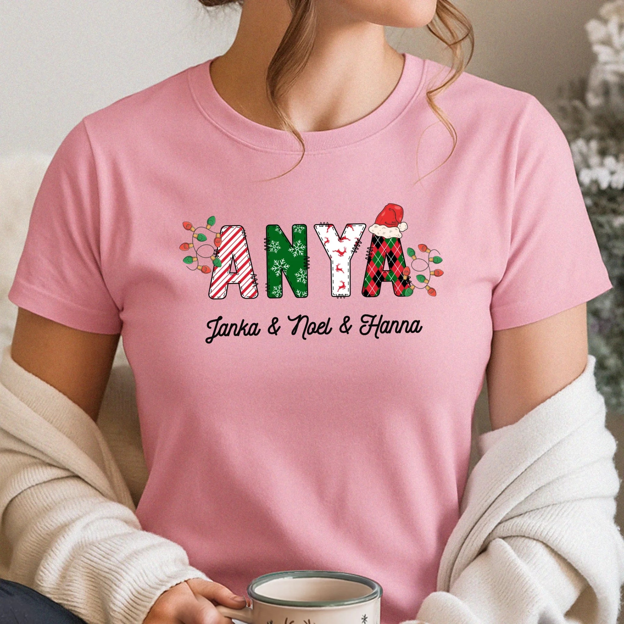 Karácsonyi Anya feliratos női póló nevekkel