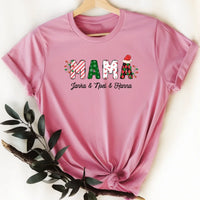 Karácsonyi Mama feliratos női póló nevekkel