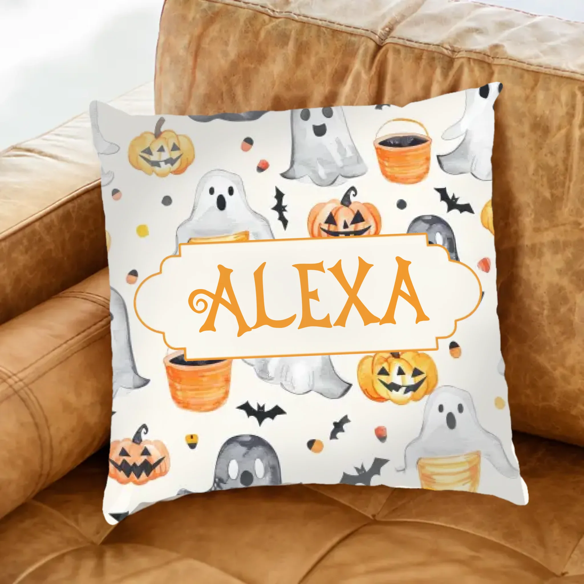 Halloween mintás fullprint párna - egyedi névvel